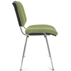 Silla de confidente MOBY BASE, negra con patas cromadas