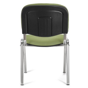 Silla de confidente MOBY BASE, negra con patas cromadas