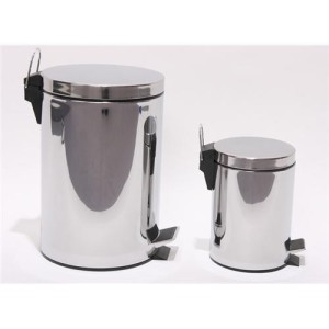 Set 2 papeleras de acero inoxidable, 12 y 3 litros