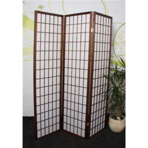Biombo de madera y tela marrón, muy resistente