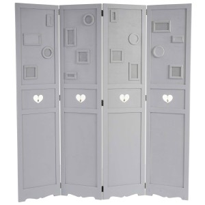 Biombo BROR, 170x160x2cm, estructura de madera con espacios para colocar fotografías