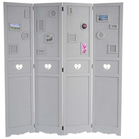 Biombo BROR, 170x160x2cm, estructura de madera con espacios para colocar fotografías 2