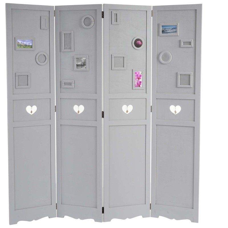 Biombo BROR, 170x160x2cm, estructura de madera con espacios para colocar fotografías