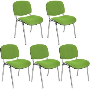 Lote 5 sillas de confidente MOBY BASE en negro y patas cromadas