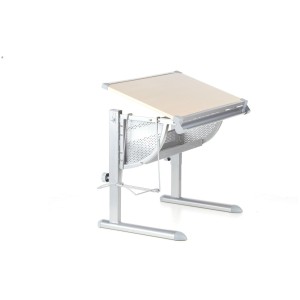 Escritorio juvenil BELIA ajustable, haya y acero, 117x68cm