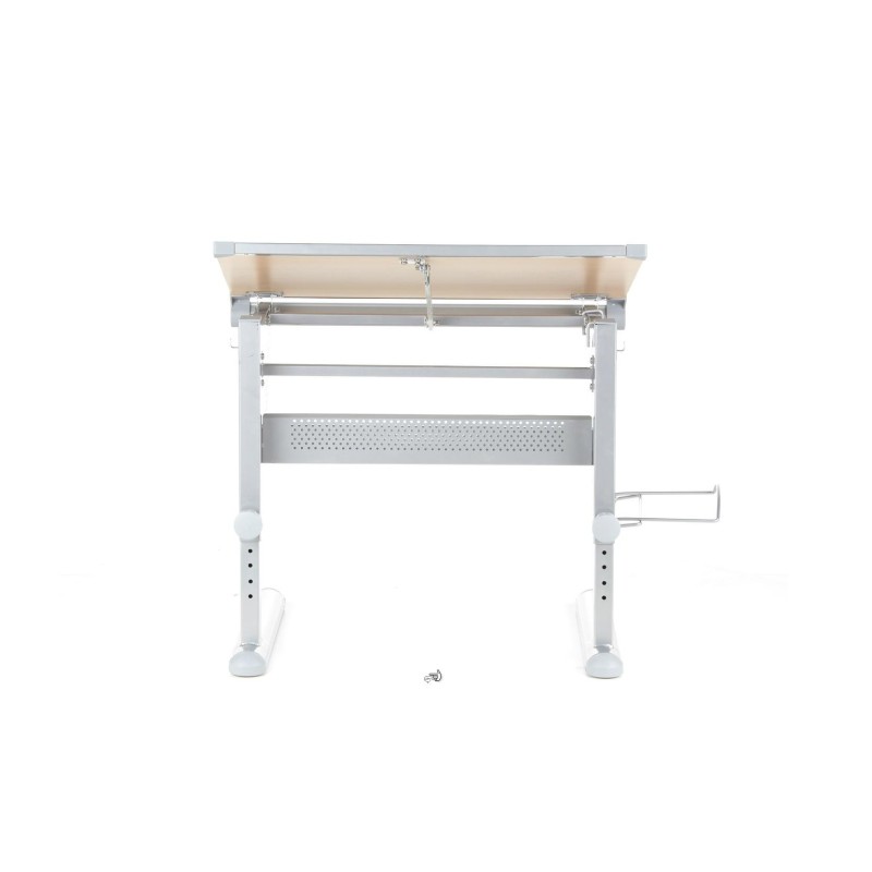 Escritorio juvenil BELIA ajustable, haya y acero, 117x68cm