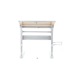 Escritorio juvenil BELIA ajustable, haya y acero, 117x68cm