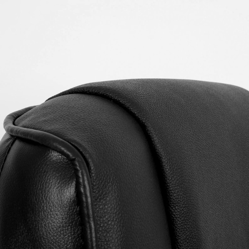 Silla de oficina GUAZA, en piel negra acolchada, basculante