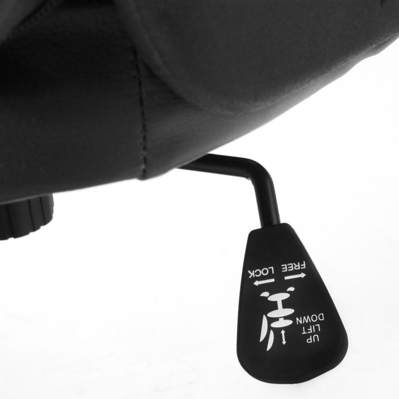 Silla de oficina GUAZA, en piel negra acolchada, basculante