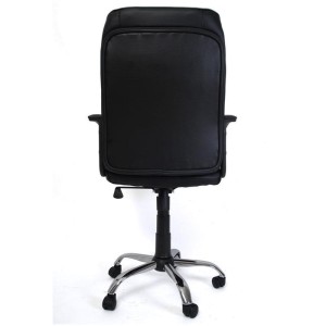 Sillón de oficina ISORA en piel acolchada, negro