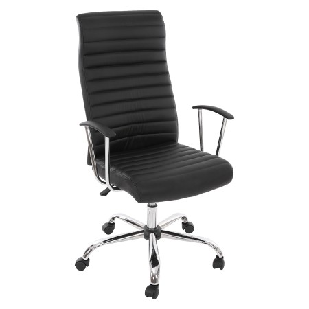Sillón ARUCAS acolchado en piel, negro, estructura metálica 2