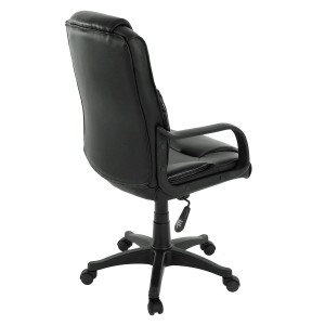 Silla de despacho CONIL en piel negra, basculante, acolchado