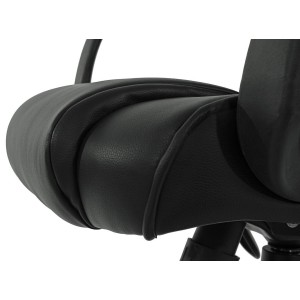 Silla de despacho CONIL en piel negra, basculante, acolchado