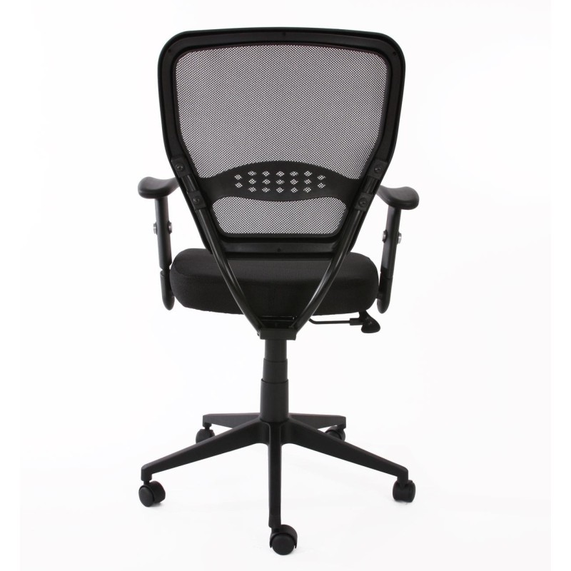 Silla de oficina XXL TENOYA acolchado en malla negra