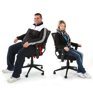 Silla de oficina XXL TENOYA acolchado en malla negra