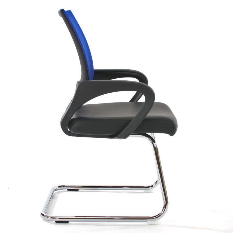 Lote 2 sillas confidente ergonómicas SEUL NET, malla/piel negro