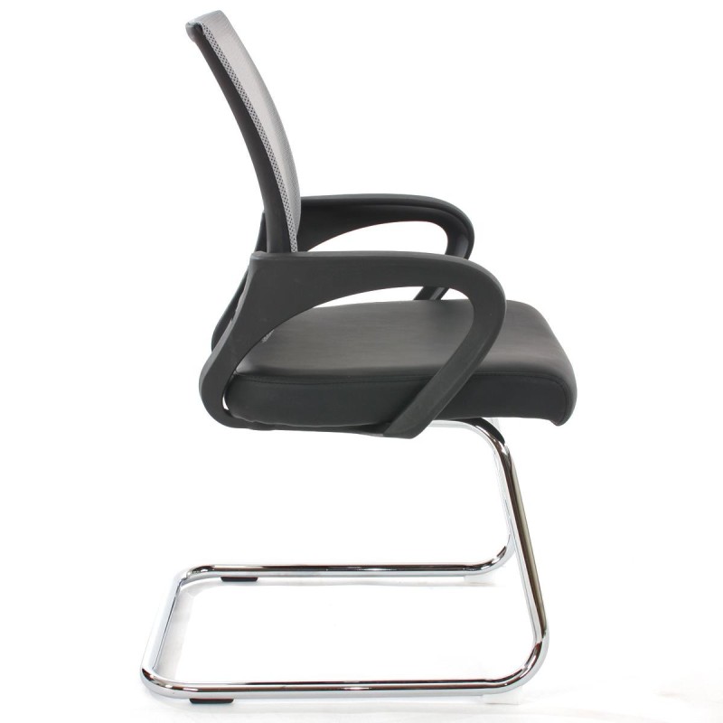 Lote 2 sillas confidente ergonómicas SEUL NET, malla/piel negro