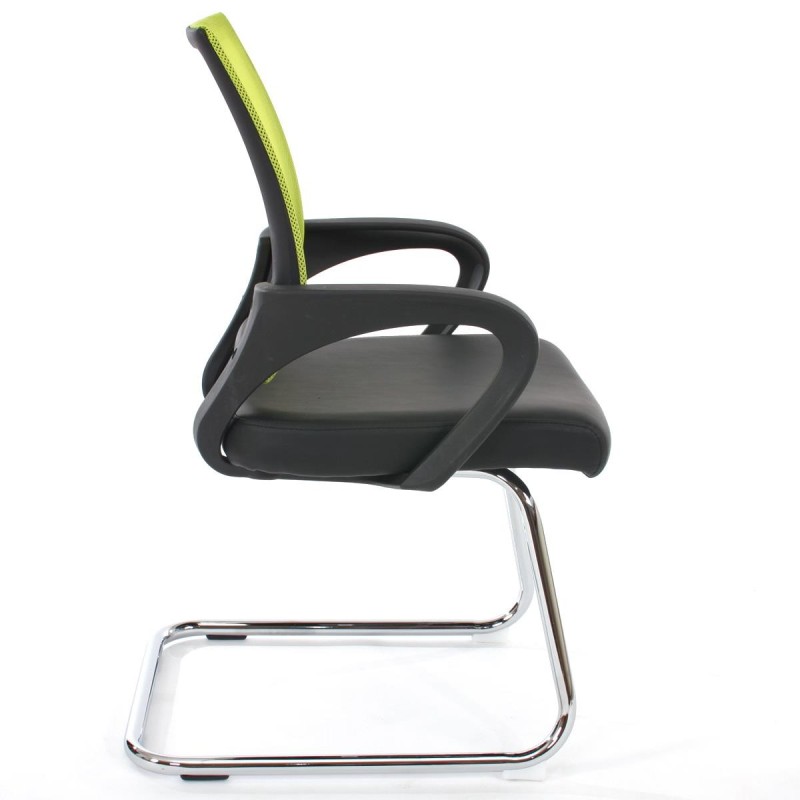 Lote 2 sillas confidente ergonómicas SEUL NET, malla/piel negro