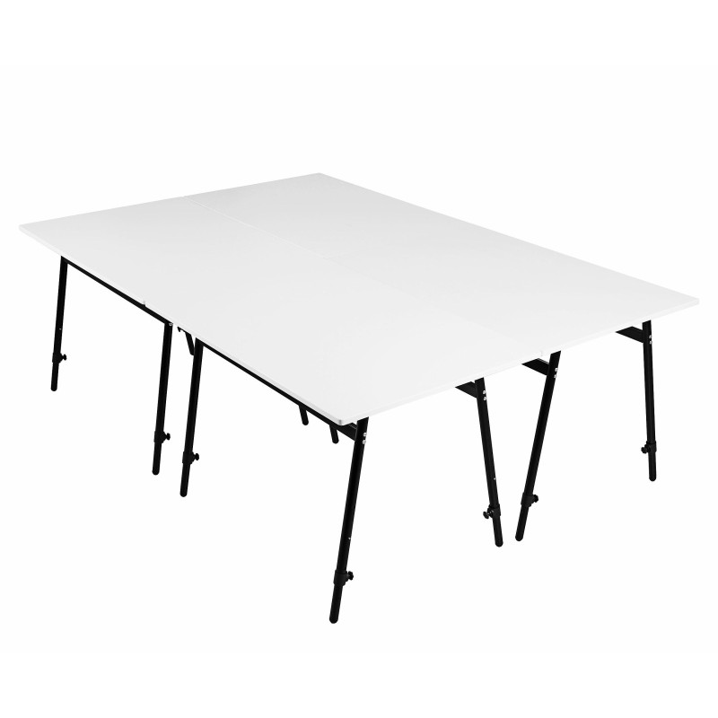 Mesa de reuniones ALBURI ajustable en acero, blanco, 240x160cm
