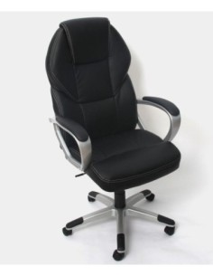 Silla de oficina CALIPSO PRO PIEL, respaldo y brazos ajustables, en gris