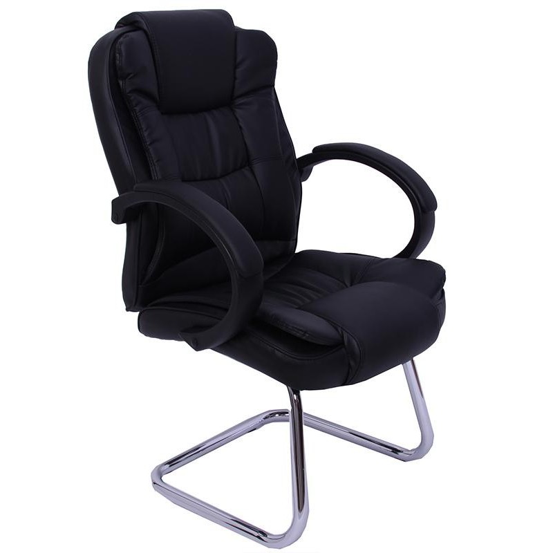 Silla de confidente ergonómica SALOME acolchada, piel negra