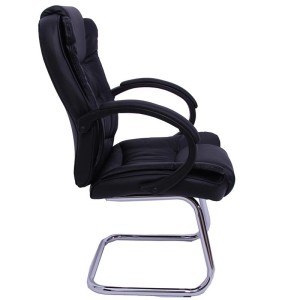 Silla de confidente ergonómica SALOME acolchada, piel negra