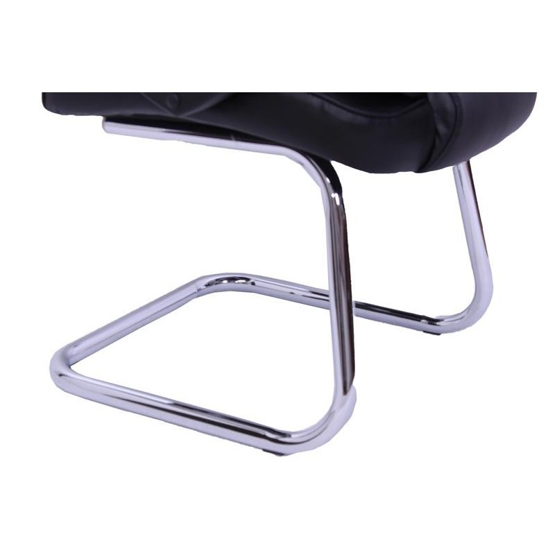 Silla de confidente ergonómica SALOME acolchada, piel negra