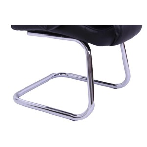 Silla de confidente ergonómica SALOME acolchada, piel negra
