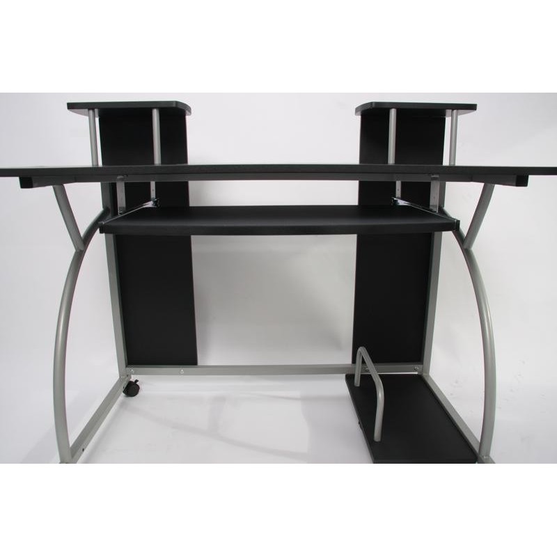 Mesa de ordenador OHIO PRO, bandeja teclado, negra, 115x55