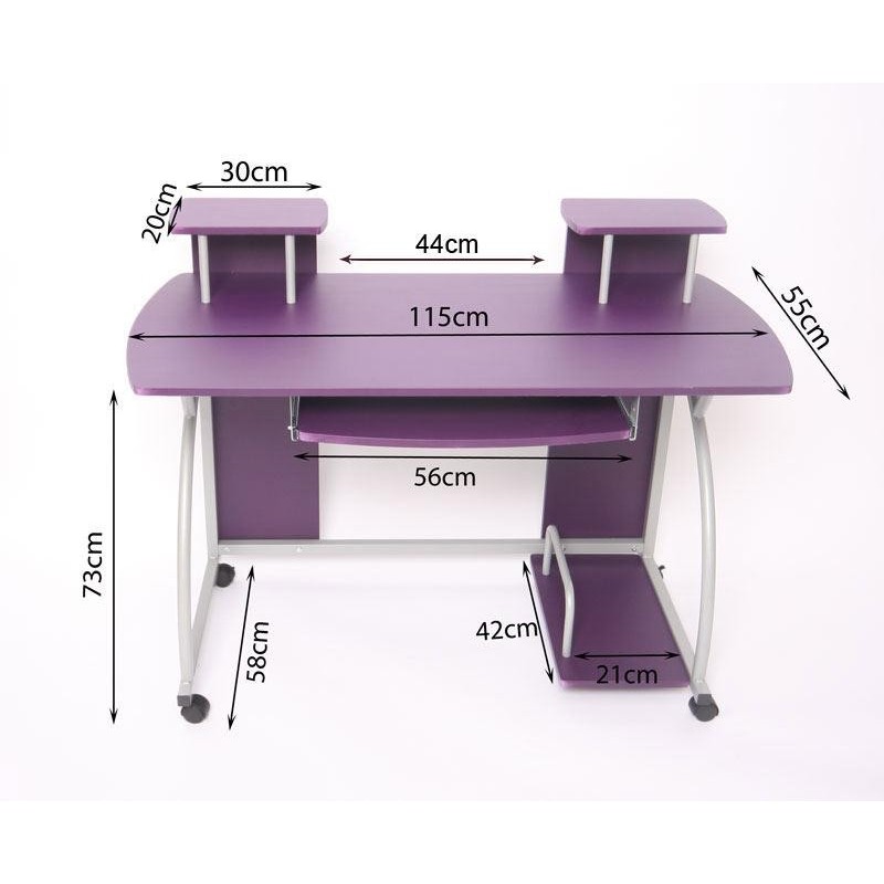 Mesa de ordenador OHIO PRO, bandeja teclado, negra, 115x55