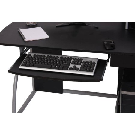 Mesa de ordenador OHIO PRO II, bandeja teclado, negro, 115x55 2