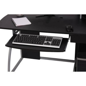 Mesa de ordenador OHIO PRO II, bandeja teclado, negro, 115x55