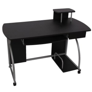 Mesa de ordenador OHIO PRO II, bandeja teclado, negro, 115x55