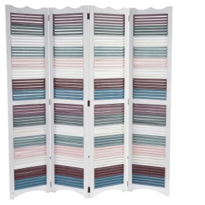 Biombo HAROLD, 170x160x2cm, estructura de madera en color blanco y multicolor