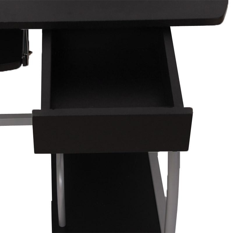 Mesa de ordenador OHIO PRO II, bandeja teclado, negro, 115x55