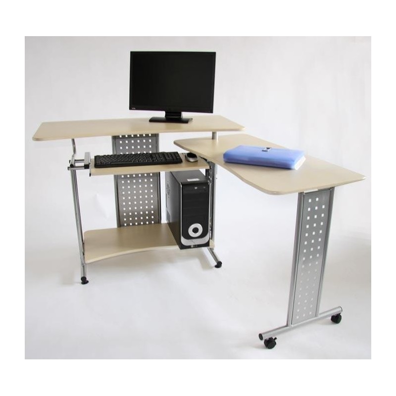 Mesa de ordenador HIDRA, en madera color crema, 85x190x50cm