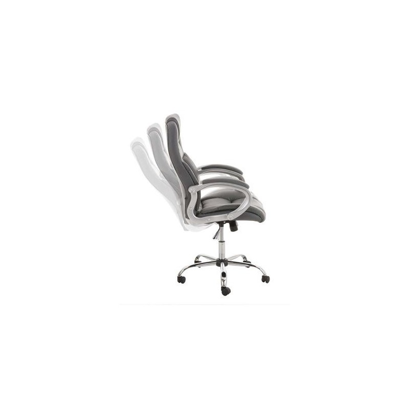 Sillón de oficina BOSTON, Gran acolchado, resistente hasta 150kg, base metálica, en negro