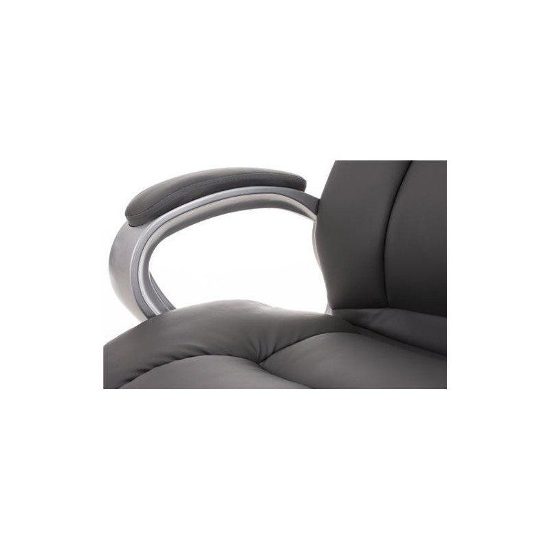 Sillón de oficina BOSTON, Gran acolchado, resistente hasta 150kg, base metálica, en negro