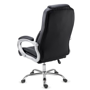 Sillón de oficina BOSTON, Gran acolchado, resistente hasta 150kg, base metálica, en negro