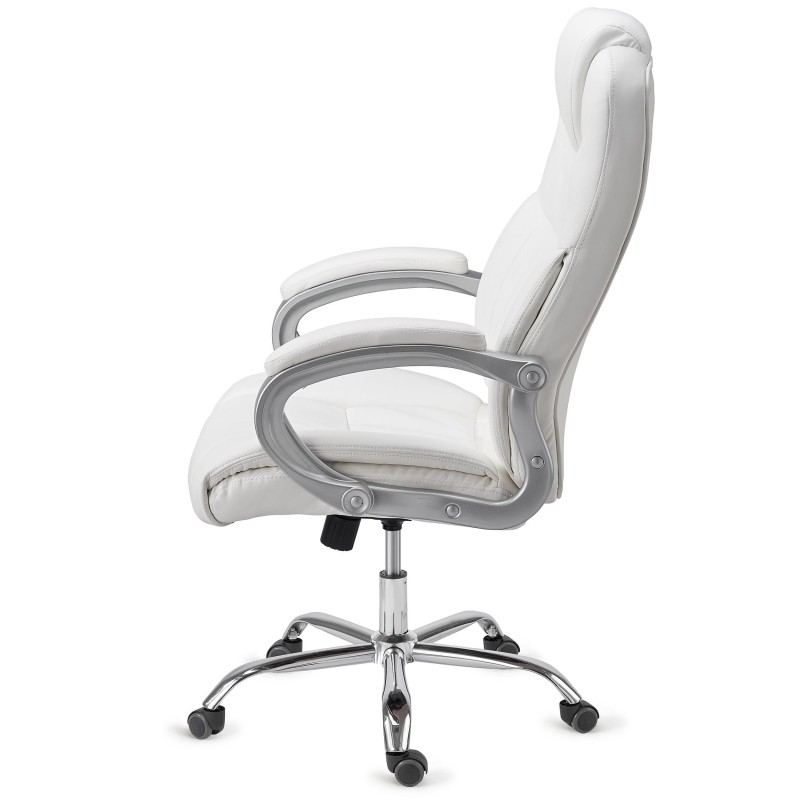 Sillón de oficina BOSTON, Gran acolchado, resistente hasta 150kg, base metálica, en negro