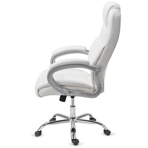 Sillón de oficina BOSTON, Gran acolchado, resistente hasta 150kg, base metálica, en negro