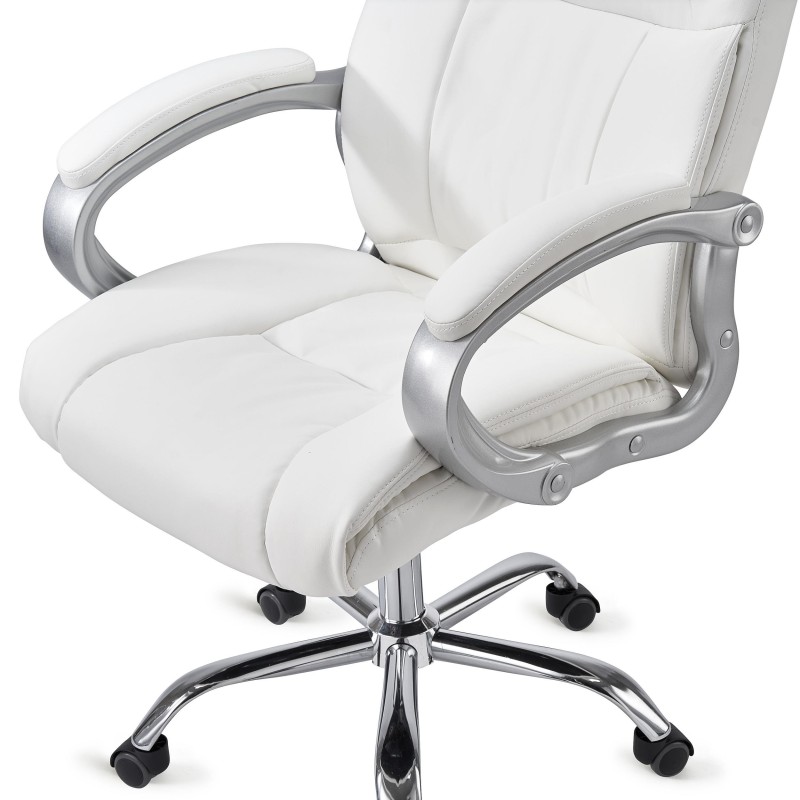 Sillón de oficina BOSTON, Gran acolchado, resistente hasta 150kg, base metálica, en negro