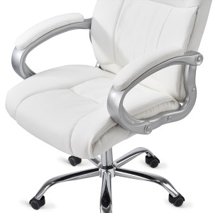 Sillón de oficina BOSTON, Gran acolchado, resistente hasta 150kg, base metálica, en negro