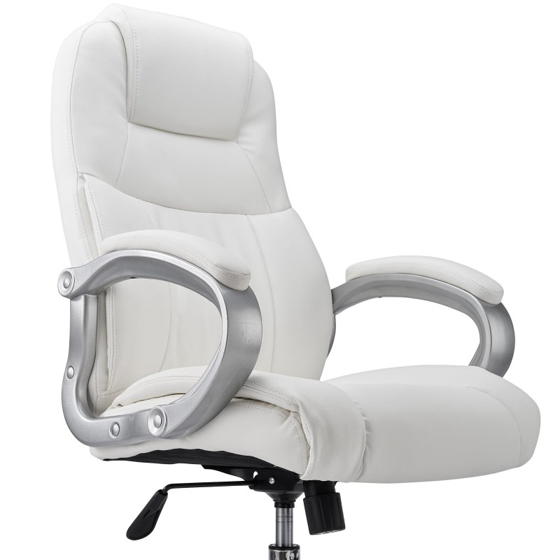 Sillón de oficina BOSTON, Gran acolchado, resistente hasta 150kg, base metálica, en negro