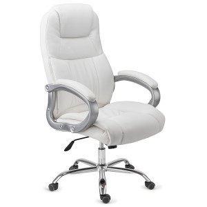 Sillón de oficina BOSTON, Gran acolchado, resistente hasta 150kg, base metálica, en negro
