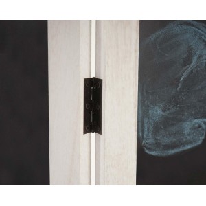 Biombo HILDE, 155x137x2cm, con paneles de pizarra, muy funcional, acabado en madera blanca.