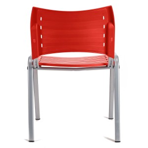 Silla de Confidente ELVA, apilable, Color Negro y Patas Grises