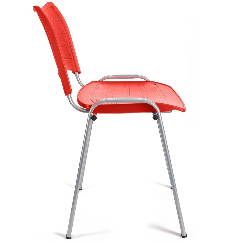 Silla de Confidente ELVA, apilable, Color Negro y Patas Grises