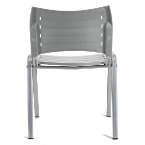 Silla de Confidente ELVA, apilable, Color Negro y Patas Grises