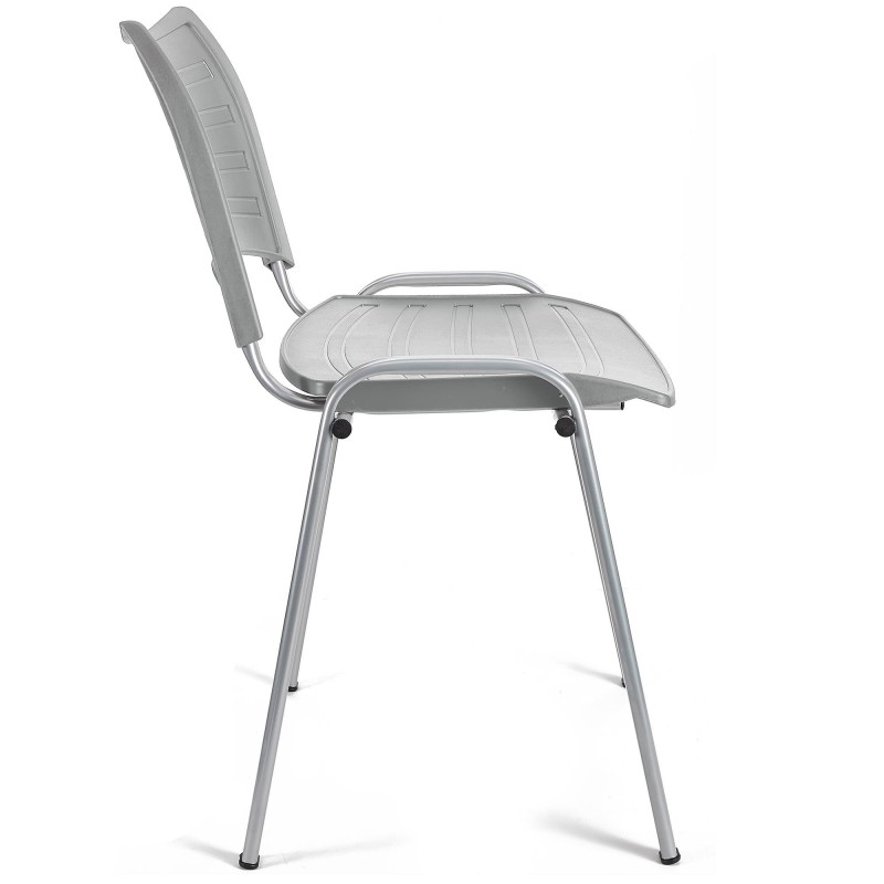 Silla de Confidente ELVA, apilable, Color Negro y Patas Grises